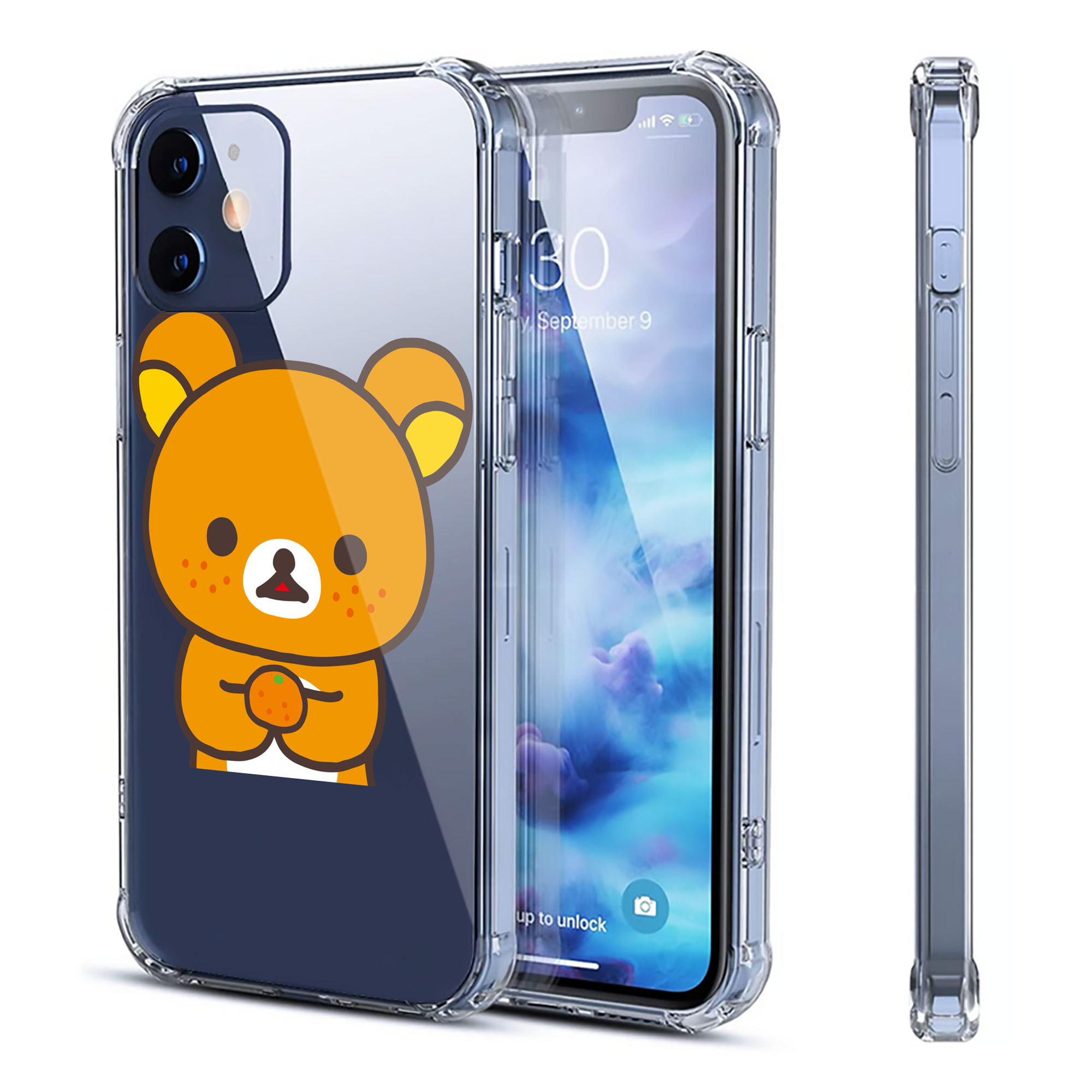 （画像用） リラックマ リラックマ キイロイトリ Rilakkuma Korilakkuma Kiiroitori 【iPhone 12シリーズ対応】透明スマホケース（クリアソフトケース）